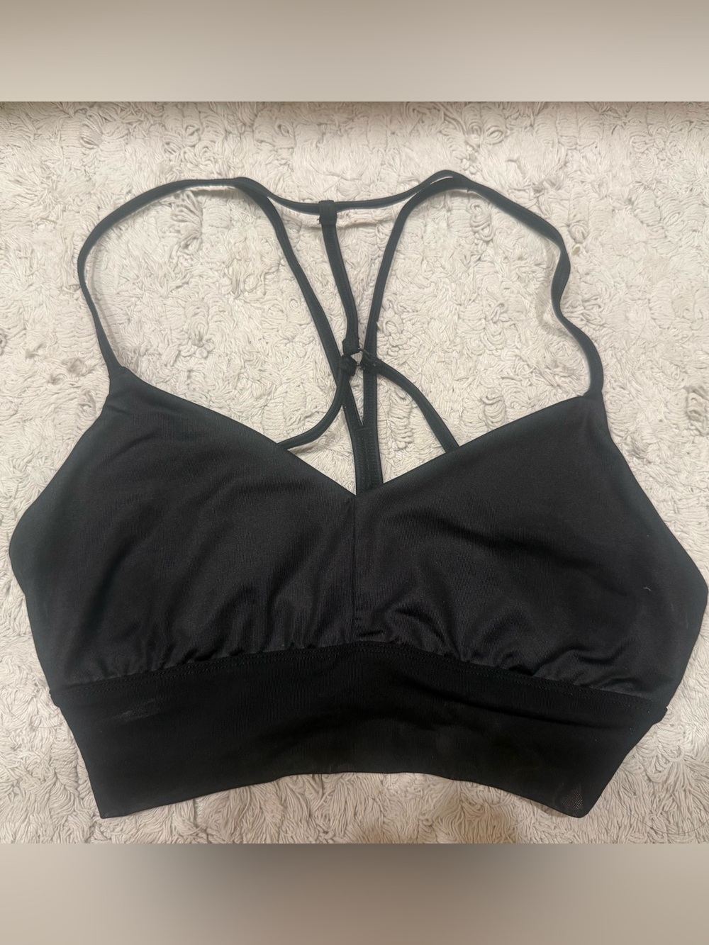 ALO Yoga Lavish Black Strappy Sports Bralette